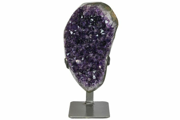 Amethyst Geode Section With Metal Stand - Uruguay #152184